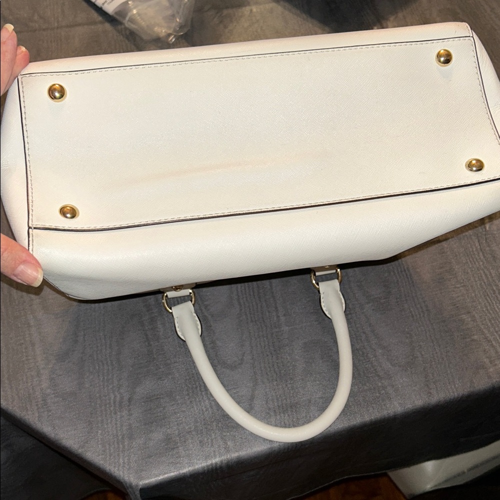 Michael Kors White Satchel with Gold Accents - Picture 5 of 7